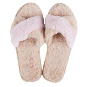 L Space Anthropologie Revolve Women’s Cloud Slippers Pink Beige Size XS/S NWT